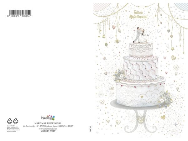 BIGLIETTO MATRIMONIO CON FOIL ORO LOC10