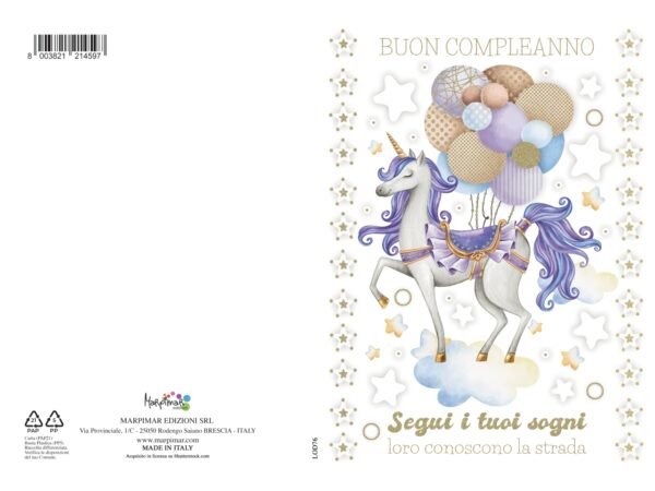 BIGLIETTO COMPLEANNO CON FOIL ORO LOD76