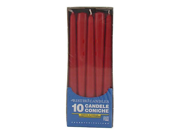 CANDELA CONICA 25 10pz ROSSA 56213.14