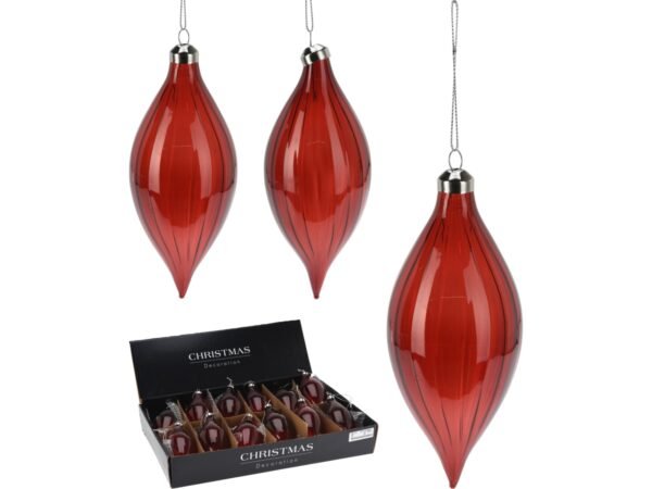 PALLA GOCCIA VETRO 12CM ROSSO ABT400600