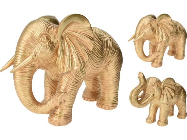 ELEFANTE RESINA 25CM ORO 2ASS ALX631230