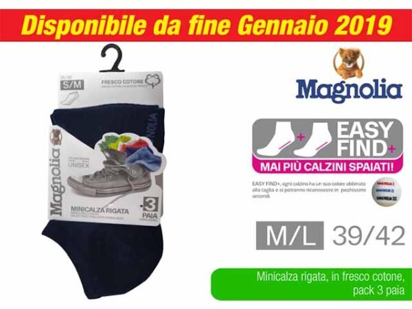 MINICALZA RIGATA 3pz BLU M/L CAL4433A