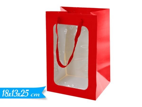 BUSTA C/FINESTRA18X25X13CM ROSSA 445638