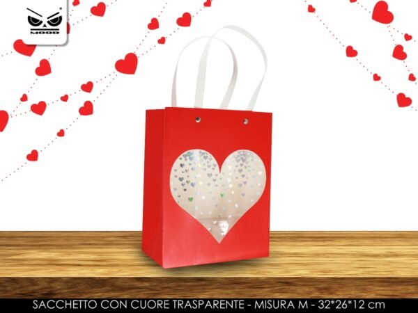 SACCHETTO CUORE TRASP. MISURA M VT319