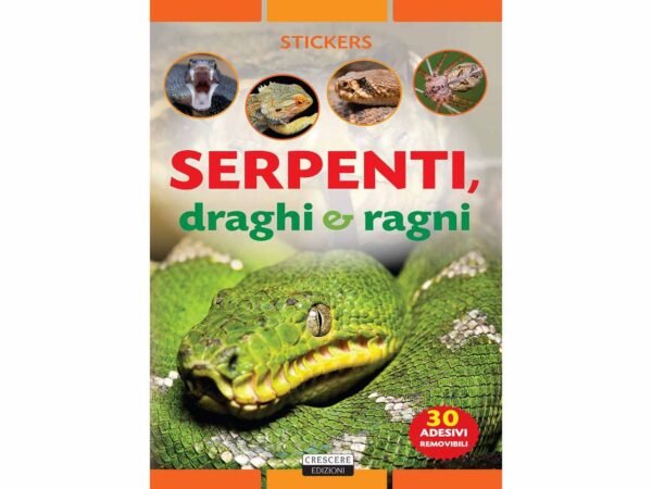 LIBRO ADESIVI-SERPENTI DRAGHI E RAGNI