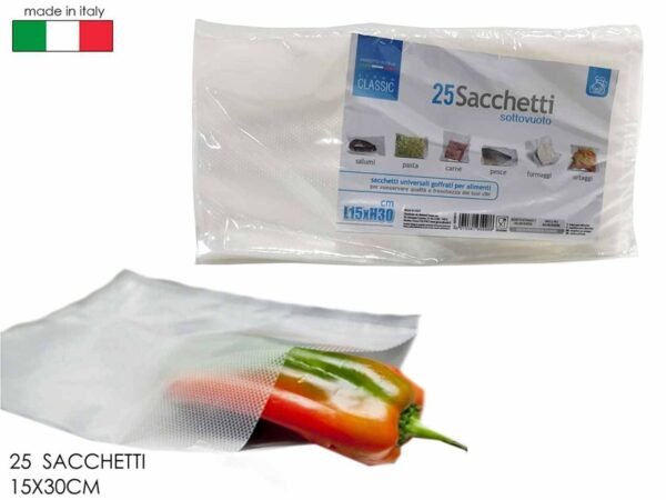 SACCHETTI SOTTOVUOTO 15x30cm 25pz 920800