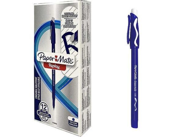 PENNA PAPER MATE REPLAY 12pz BLU 0011 $