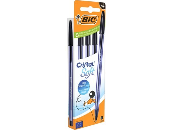 PENNA CRISTAL SOFT 4PZ NERO 516342