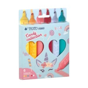 EVIDENZIATORE TRATTO VIDEO CANDY 6PZ F858006