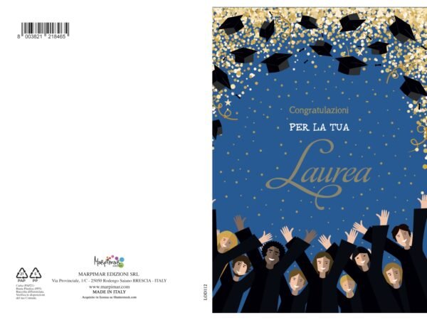 BIGLIETTO LAUREA CON FOIL ORO LOD112