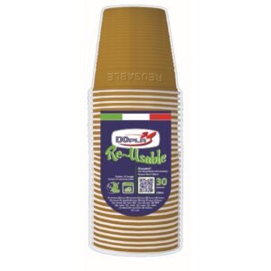 BICCHIERI 230ML 30PZ BICOLORE ORO 22713