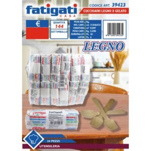 CUCCHIAINI IN LEGNO PER GELATO INCARTA