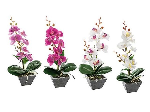 VASO C/ORCHIDEA 7F 10x10xH35cm 71151