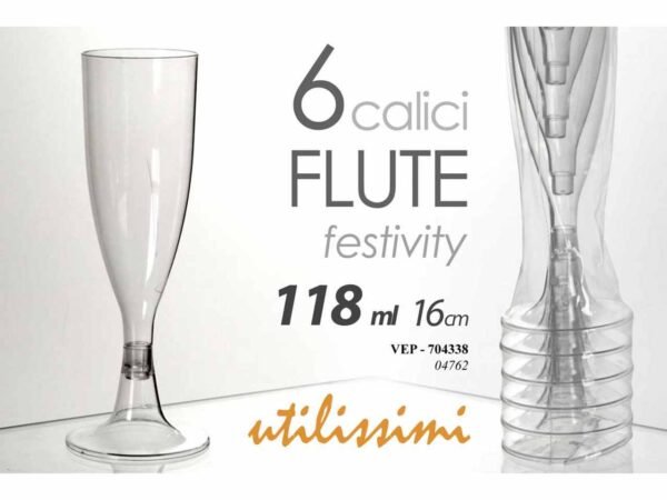 CALICE FLUTE 6pz 120ml 16cm 704338