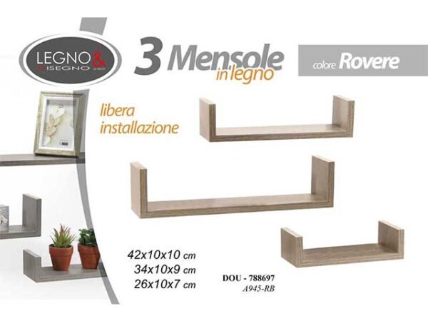 L.ROVERE  MENSOLA 3pz 42/34/26 788697