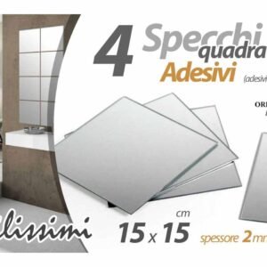 SPECCHI QUADRATI ADESIVI 4pz 2x15cm 797