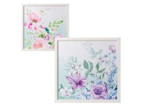 QUADRO PEONIE CORNICE BIANCA 64 QA10718