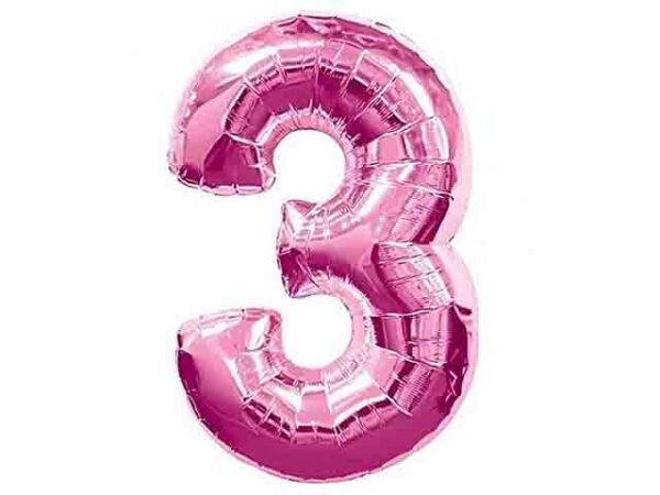 PALLONE NUMERALE ROSA 3 013F