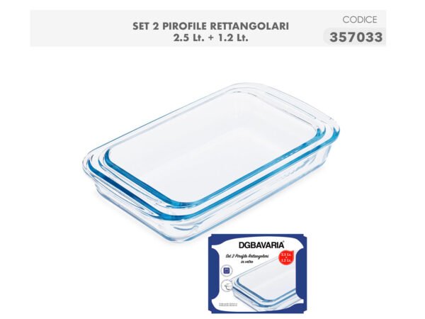 PIROFILE RETTANGOLARI VETRO 2PZ 357033