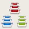 CONTENITORI VETRO QUADRATI 3PZ 58356