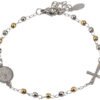 BRACCIALE ROSARIO CON SFERE ORO E ARGE